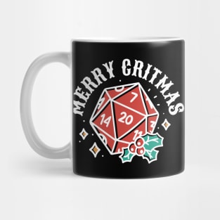 D&D Merry Critmas Christmas D20 Mug